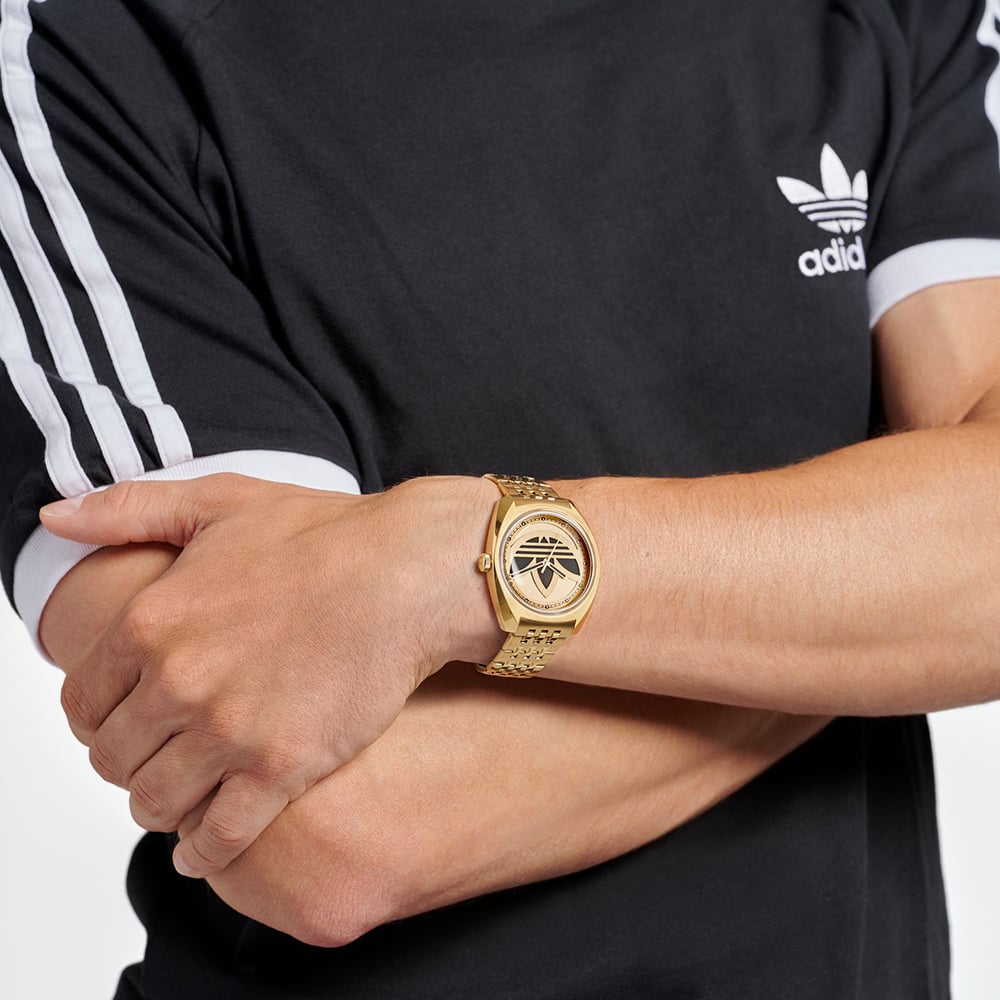 Adidas Unisex Edition One Gold Sunray & Black Logo Watch AOFH235092I