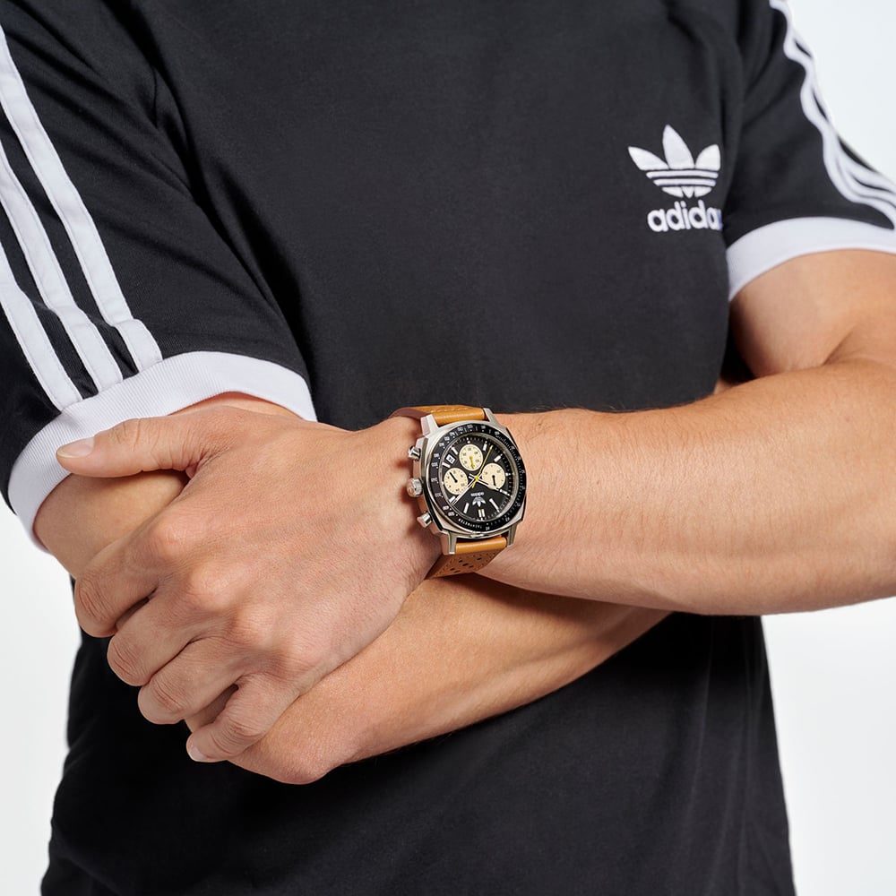 Adidas Unisex Master Originals One Chronograph Black & Tan Watch AOFH235762I