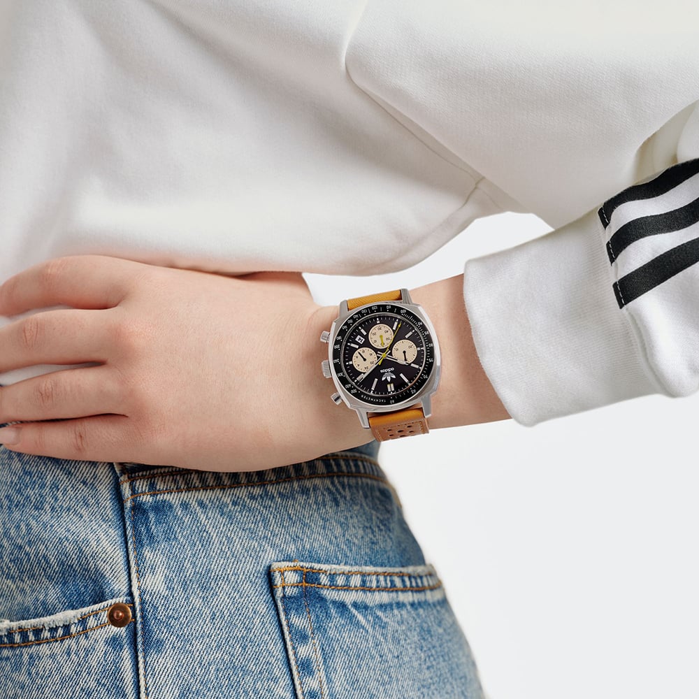 Adidas Unisex Master Originals One Chronograph Black & Tan Watch AOFH235762I