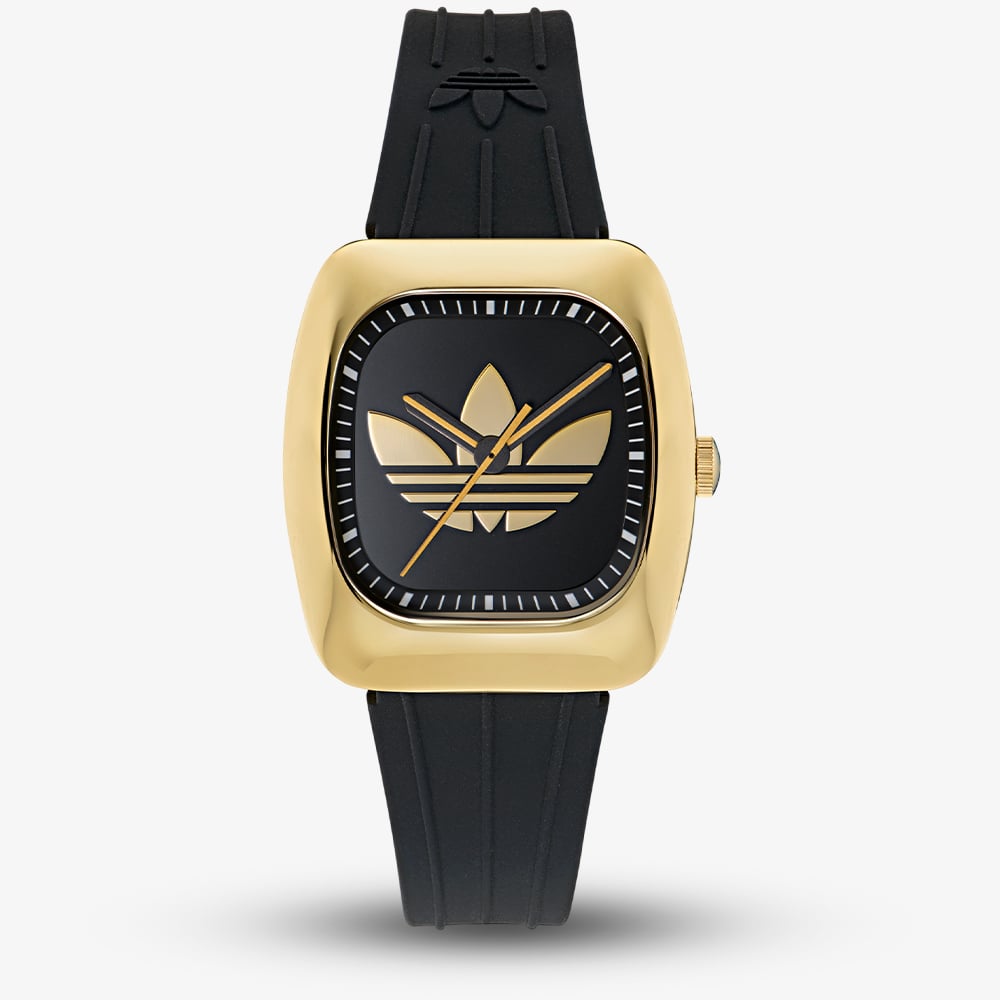 House of Watches - Adidas Retro Wave One Gold Tone Black Strap Watch AOSY260012I
