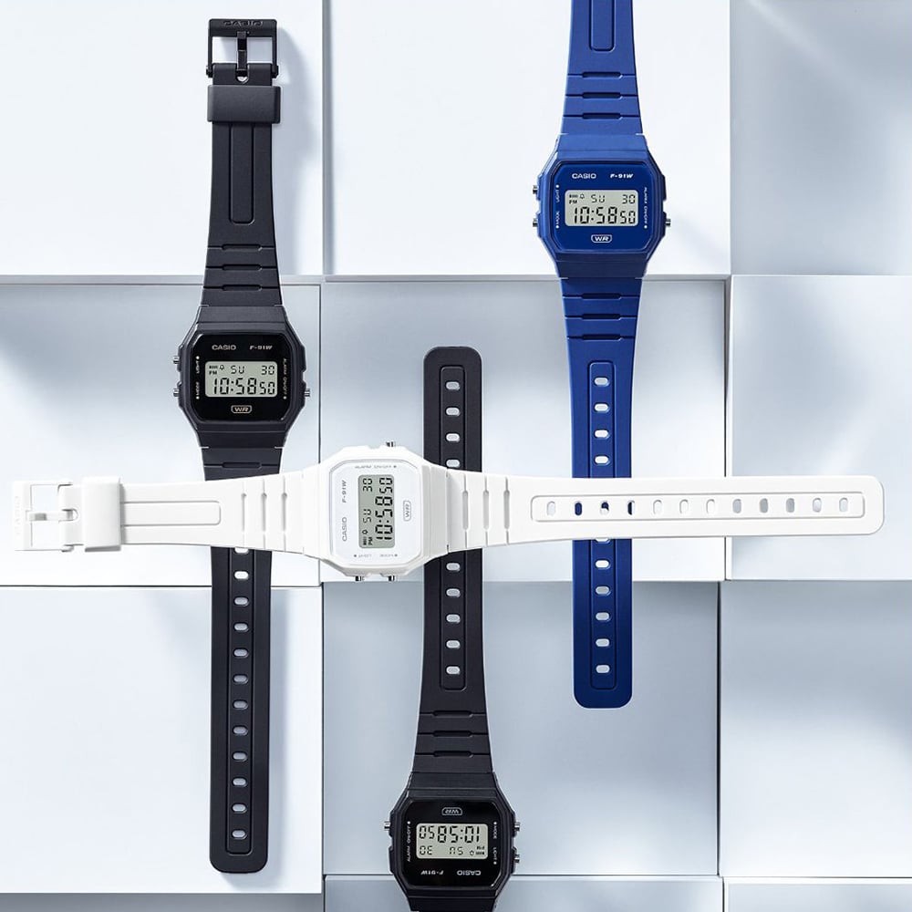 Casio Blue Dual Display Digital Watch F-91WB-2A1EF