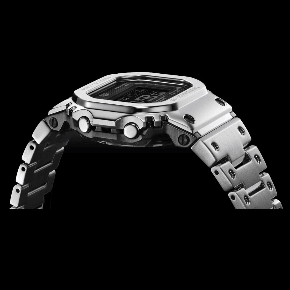 Casio Mens G-Shock Full Metal Origin 5000 Series Silver Digital Solar Bracelet Watch GMW-BZ5000D-1ER