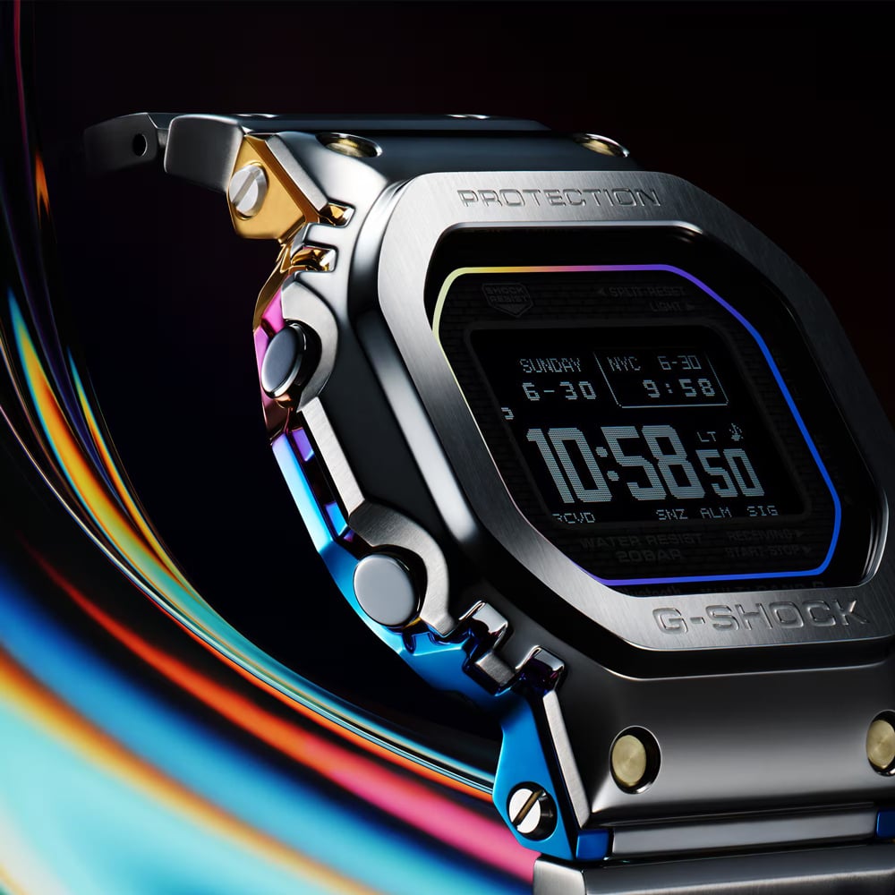 Casio Mens Limited Edition G-Shock 5000 Series Full Metal Rainbow Digital Watch GMW-BZ500RC-1ER
