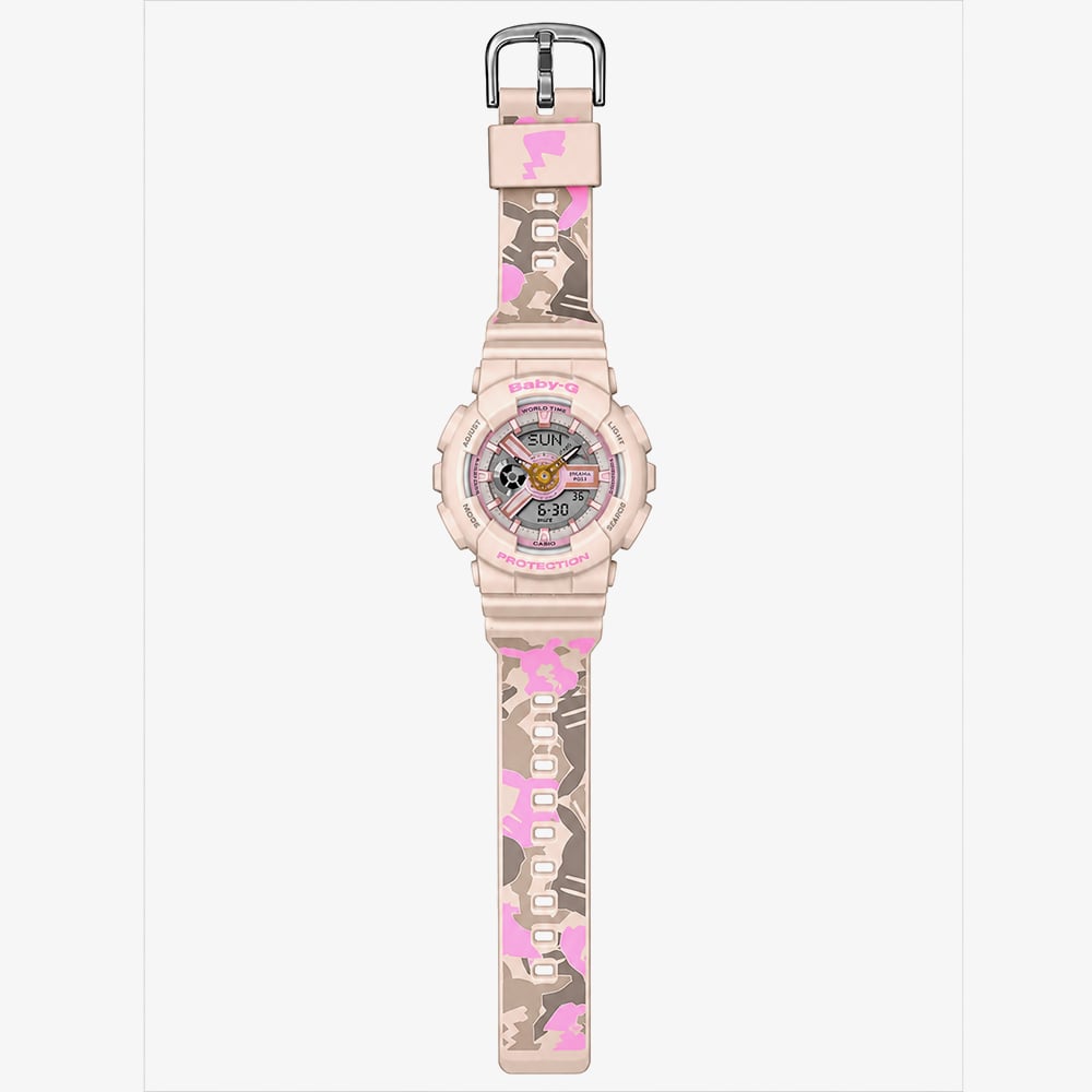 Casio Ladies G-Shock Baby-G Pokemon Pikachu Pink Strap Watch GA-110PKC
