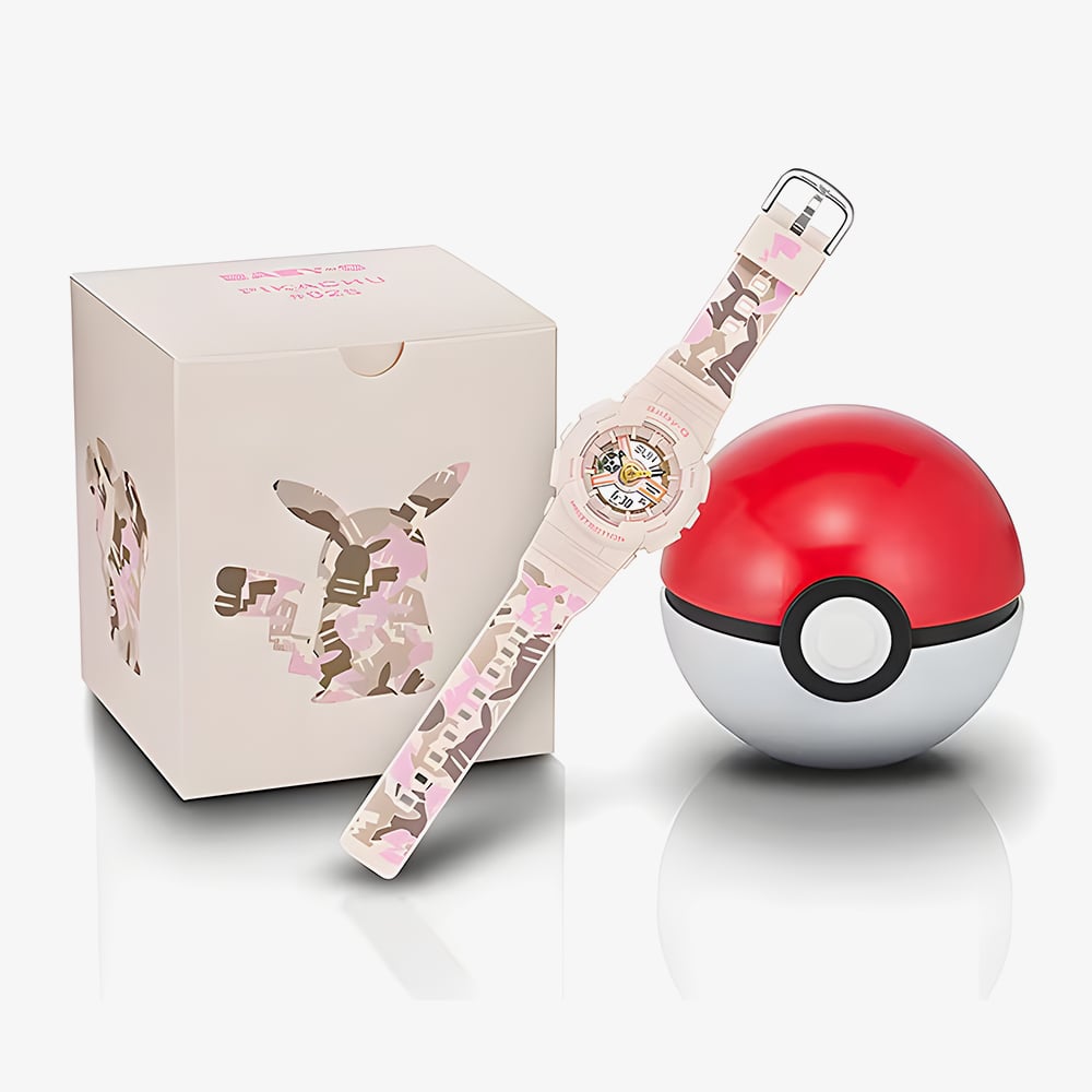 Casio Ladies G-Shock Baby-G Pokemon Pikachu Pink Strap Watch GA-110PKC