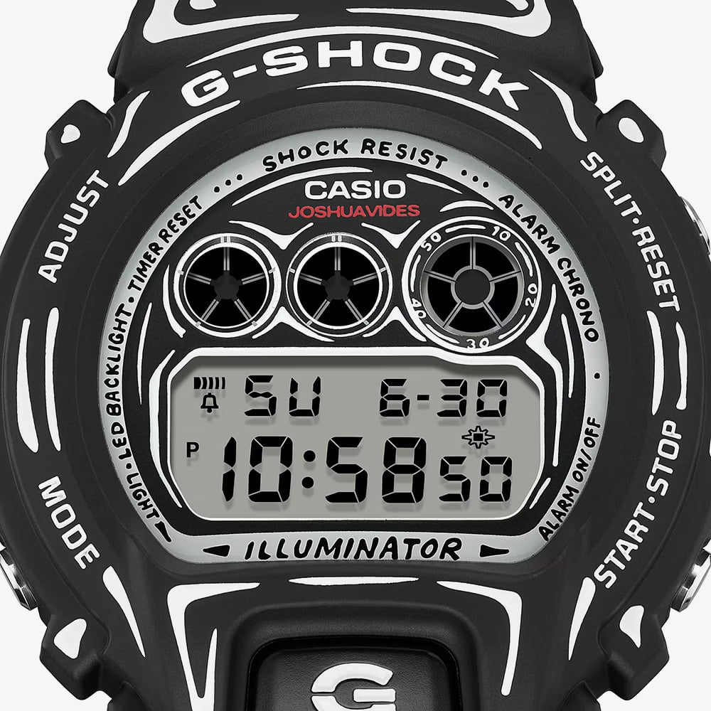 Casio Mens G-Shock Joshua Vides Collaboration Black Digital Strap Watch DW-6900JV-1ER