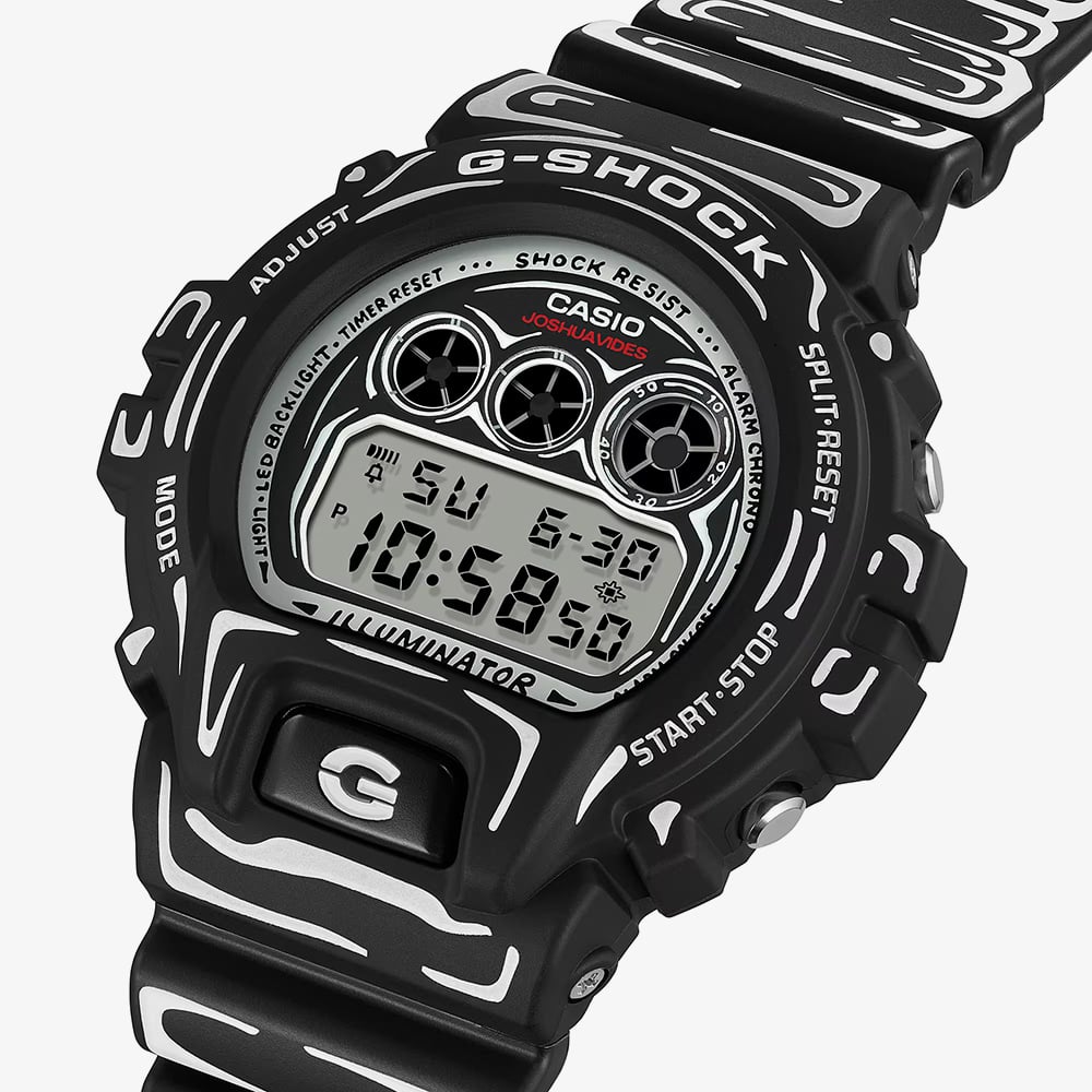 Casio Mens G-Shock Joshua Vides Collaboration Black Digital Strap Watch DW-6900JV-1ER