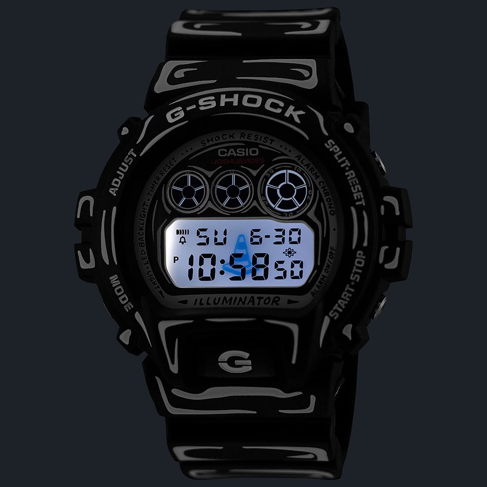 Casio Mens G-Shock Joshua Vides Collaboration Black Digital Strap Watch DW-6900JV-1ER
