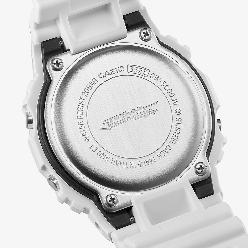 Casio Mens G-Shock Joshua Vides Collaboration White Digital Strap Watch DW-5600JV-7ER