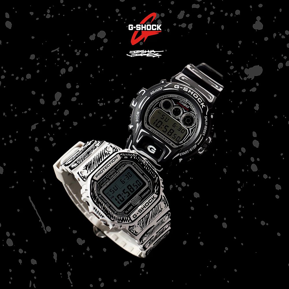 Casio Mens G-Shock Joshua Vides Collaboration White Digital Strap Watch DW-5600JV-7ER