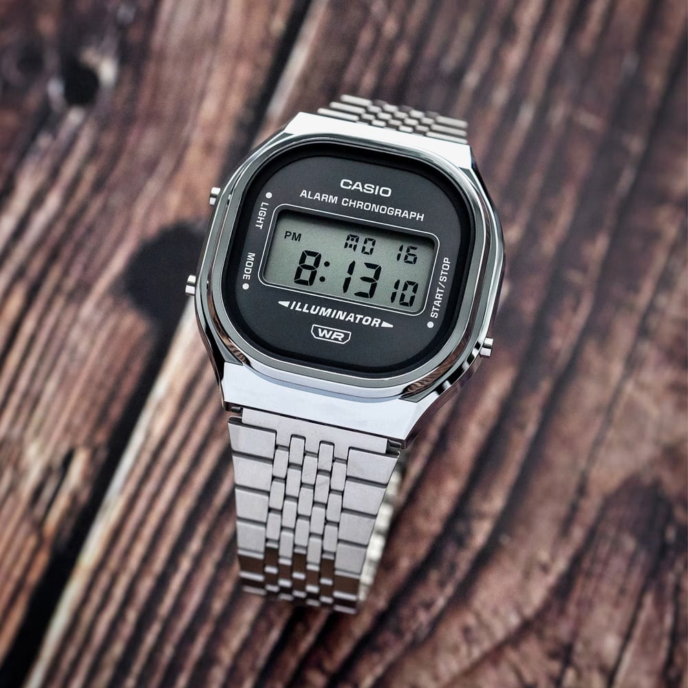 Casio Vintage Grey Dial Bracelet Watch A140WE-8AEF