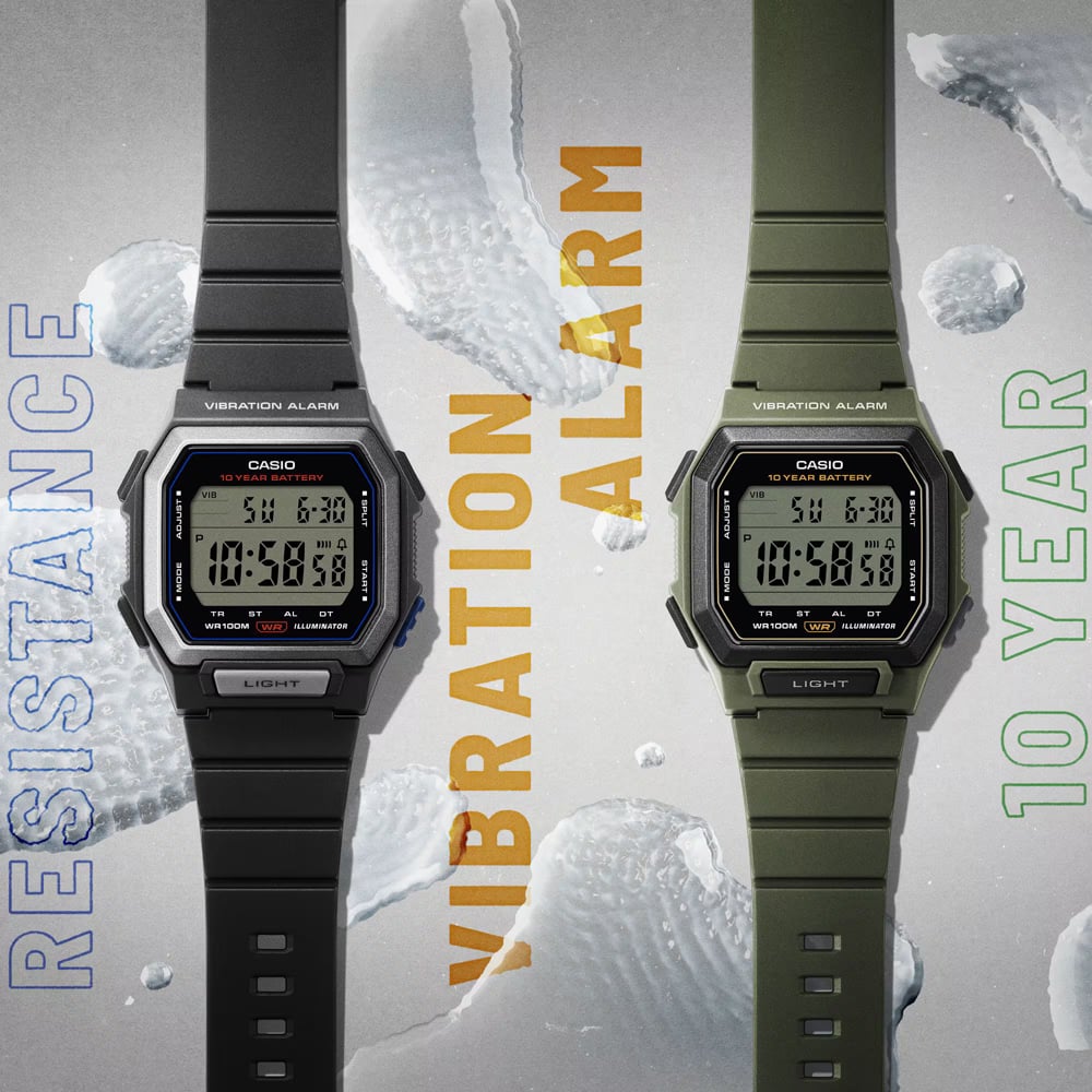 Casio Mens Black Digital Strap Watch W-738H-1AVEF