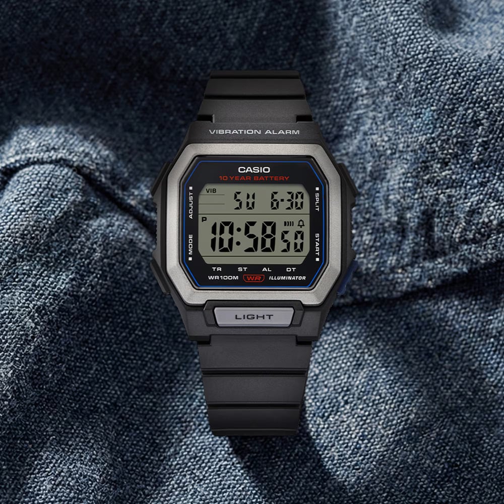 Casio Mens Black Digital Strap Watch W-738H-1AVEF
