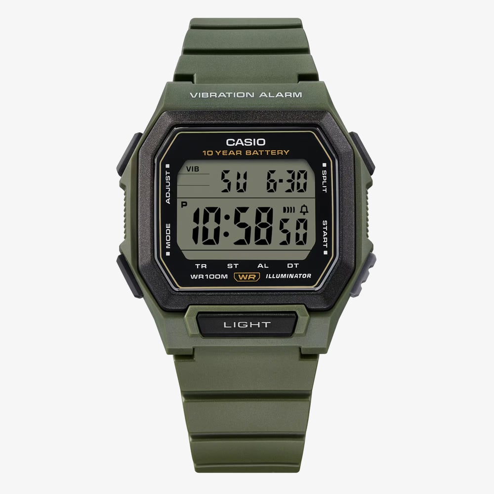 Casio Mens Khaki Rub Sw Digi Dl Watch W-738H-3AVEF