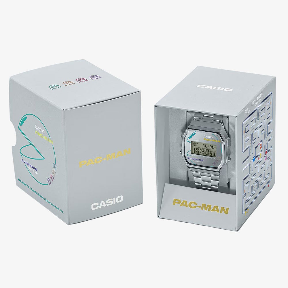 Casio Pac-man Digital Silver Bracelet Watch A168WEPC-7AER
