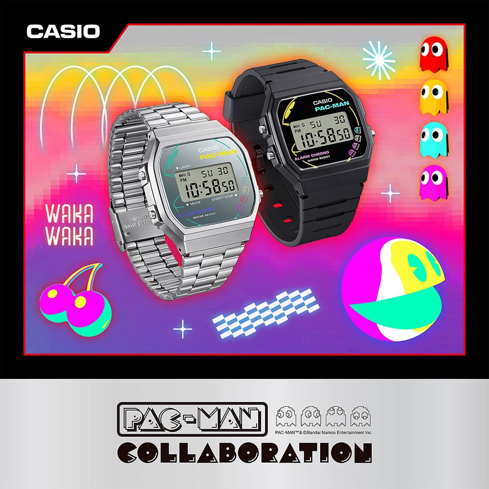 Casio Pac-man Digital Silver Bracelet Watch A168WEPC-7AER