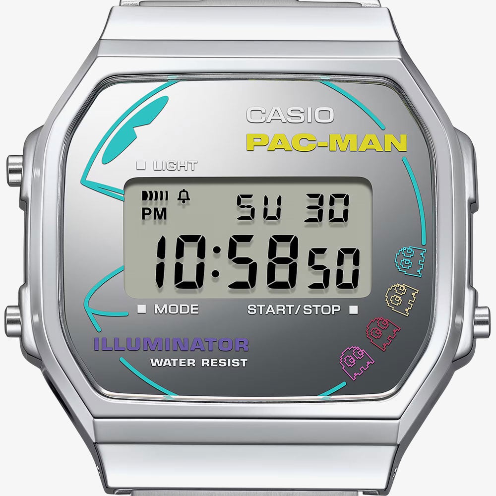 Casio Pac-man Digital Silver Bracelet Watch A168WEPC-7AER