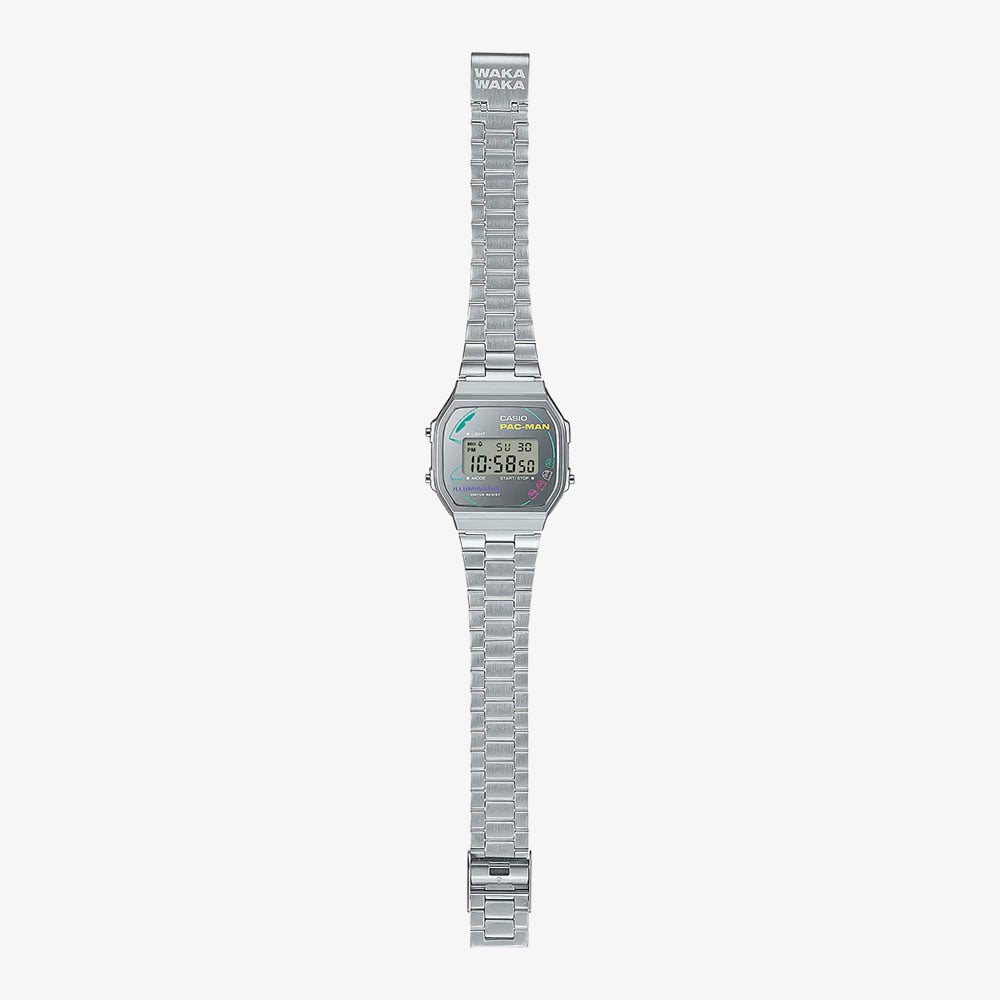 Casio Pac-man Digital Silver Bracelet Watch A168WEPC-7AER