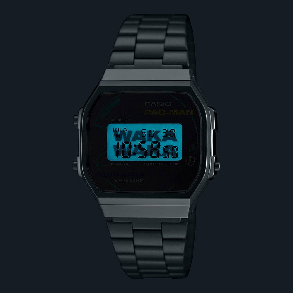 Casio Pac-man Digital Silver Bracelet Watch A168WEPC-7AER