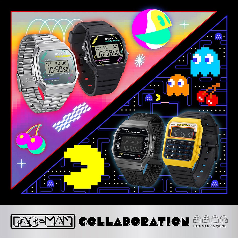 Casio Pac-man Digital Silver Bracelet Watch A168WEPC-7AER
