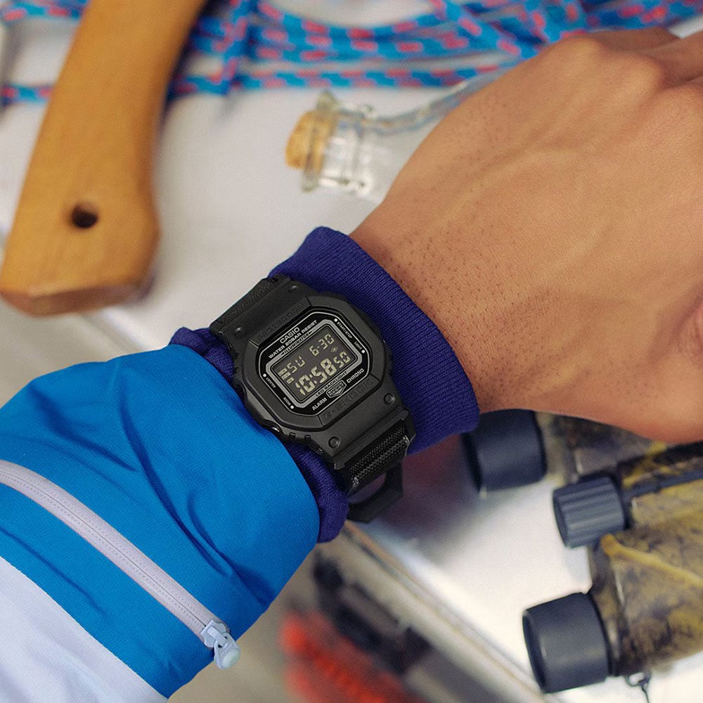 Casio Mens G-Shock Digital Black FIDLOCK Buckle Watch DW-5600MNC-1ER