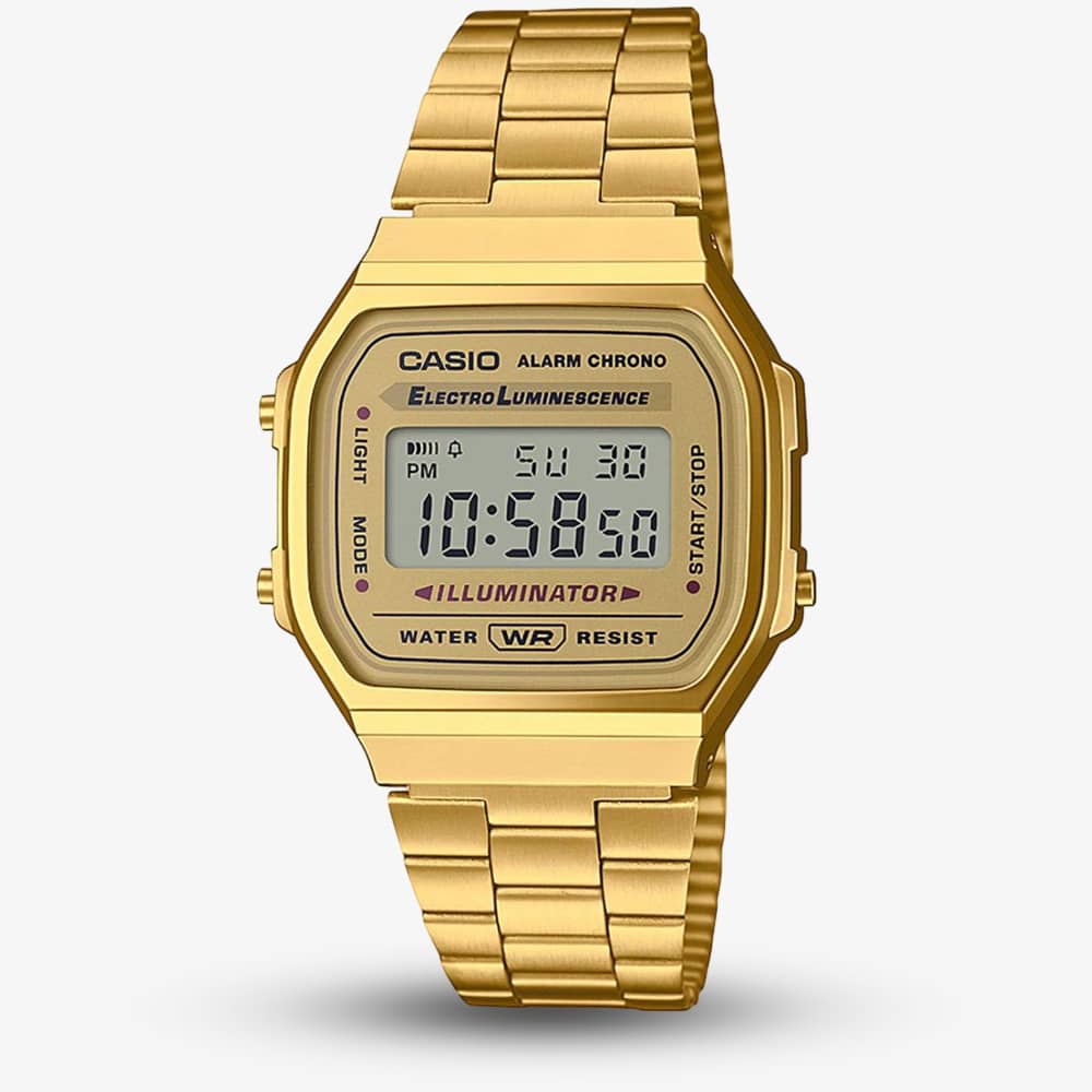House of Watches - Casio Vintage Retro Digital Gold Bracelet Watch A168WG-9EF