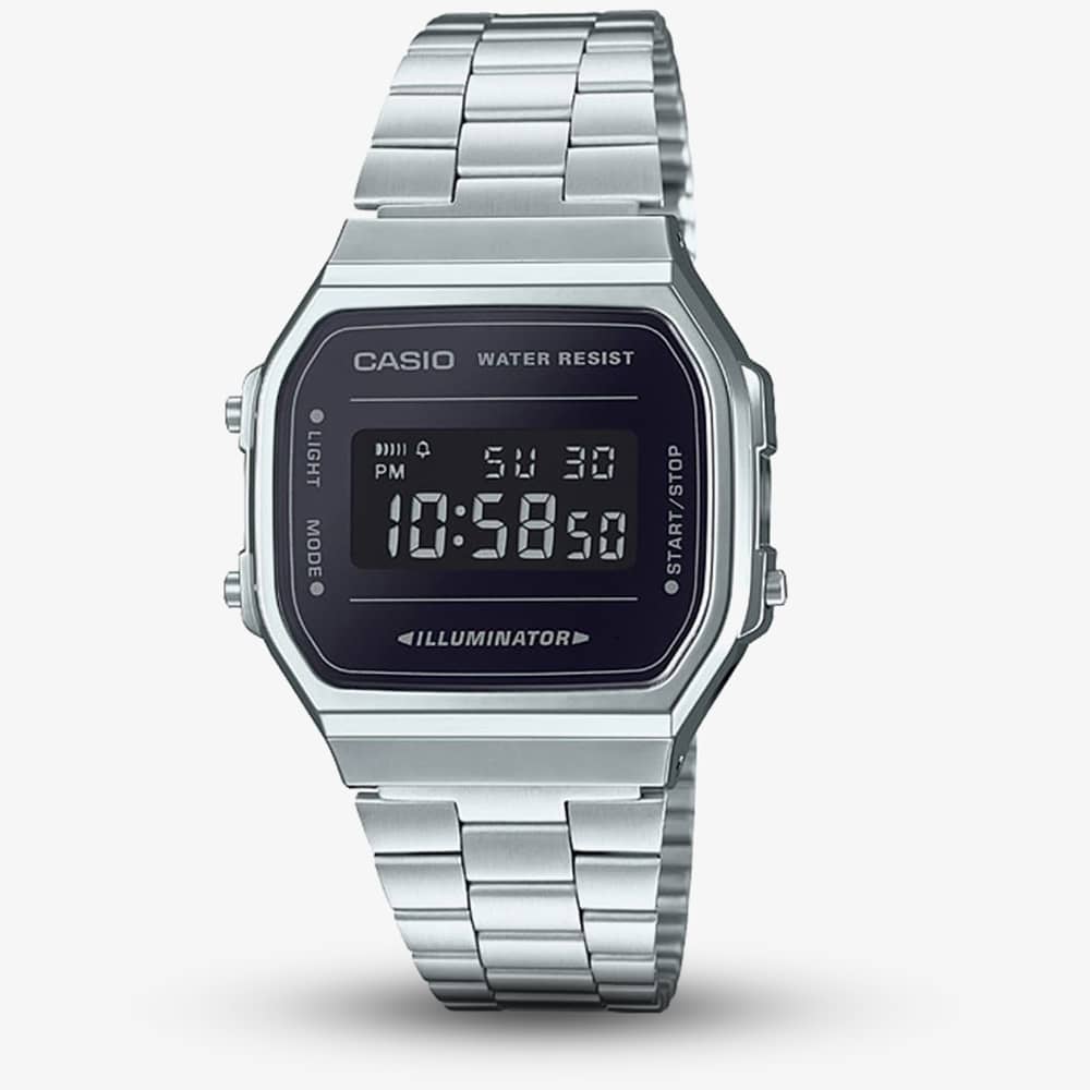 House of Watches - Casio CASIO Collection Retro Digital Steel Bracelet Watch A168WEM-1EF