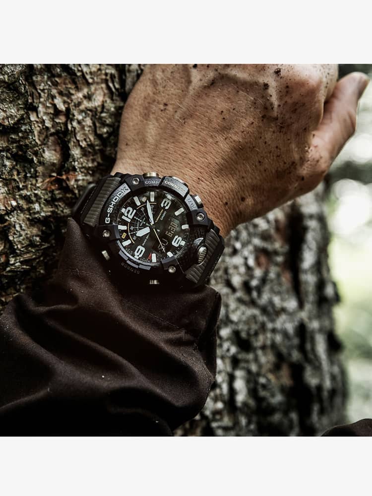 Casio G-Shock Master Of G Mudmaster Carbon Core Guard Dual Display Green Plastic Strap Smartwatch GG-B100-1A3ER