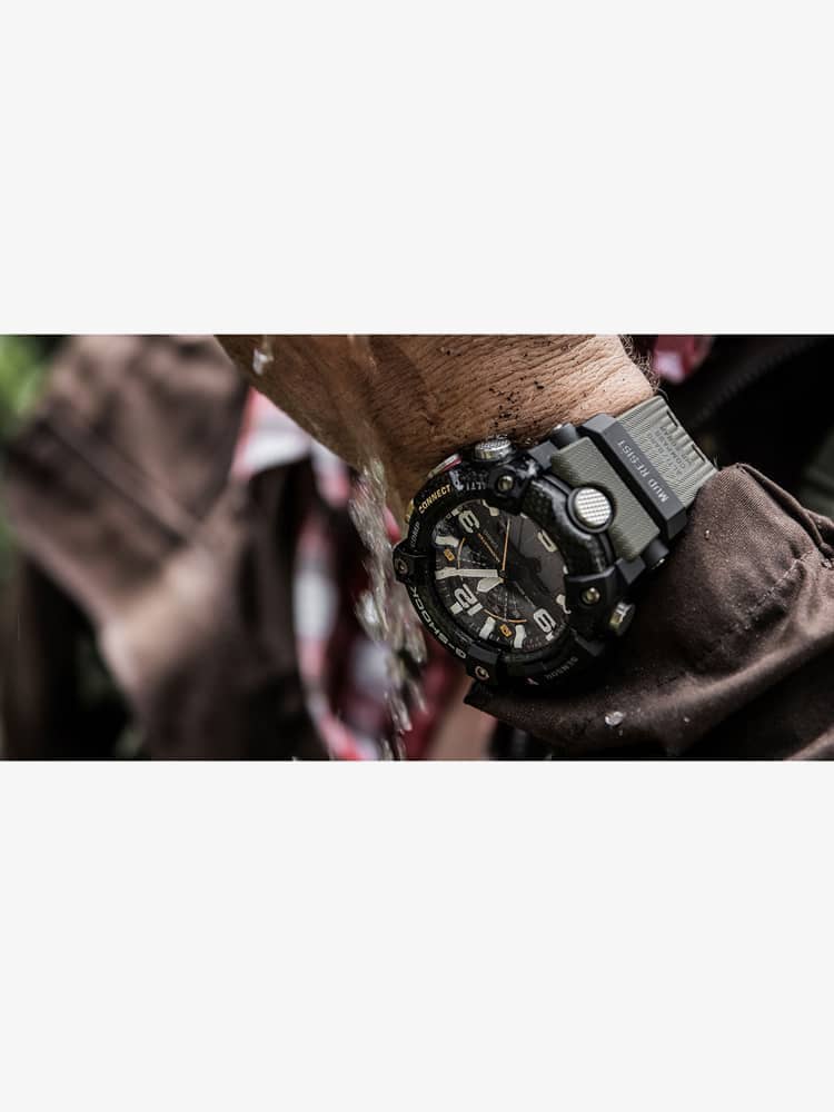 Casio G-Shock Master Of G Mudmaster Carbon Core Guard Dual Display Green Plastic Strap Smartwatch GG-B100-1A3ER