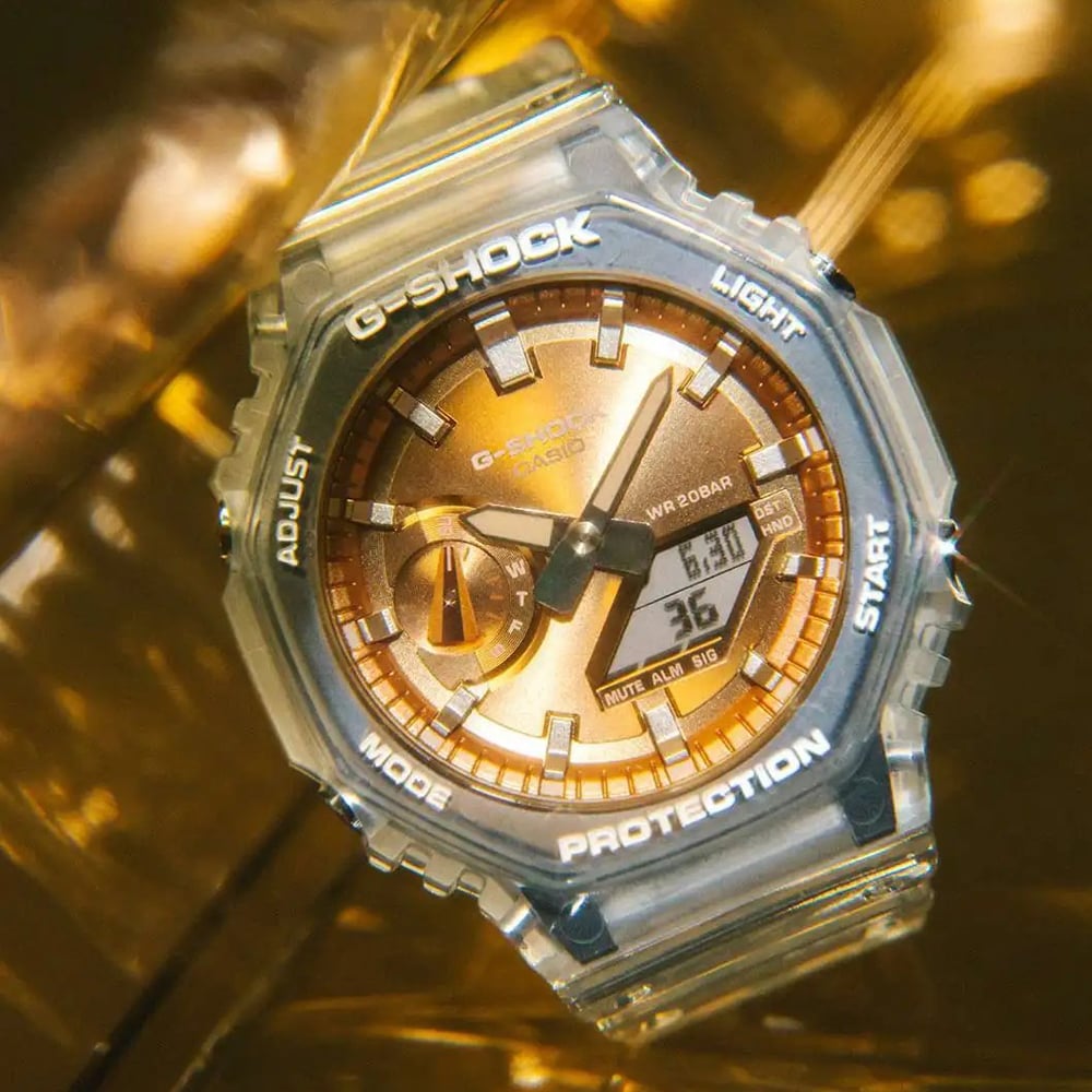 Casio Unisex G-Shock Metallic Orange Dual Display Watch GA-2100BM-7A5ER