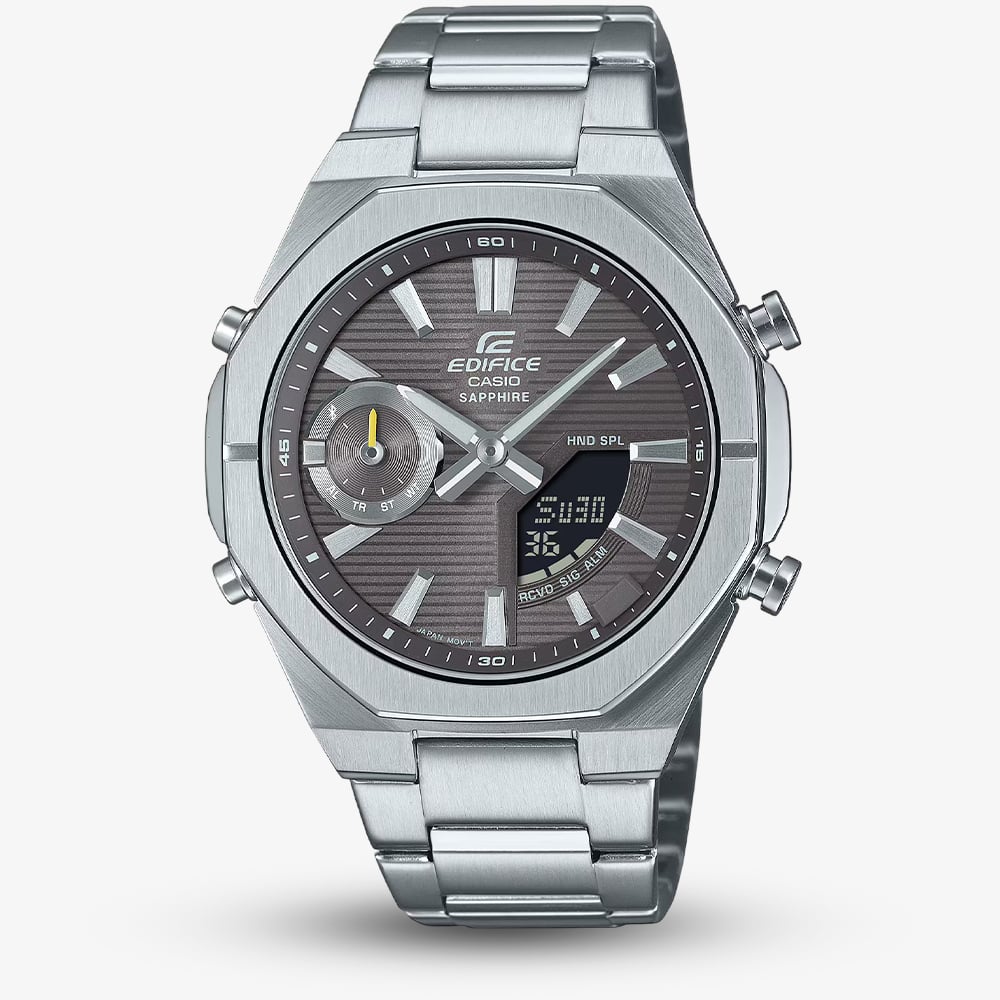 House of Watches - Casio Mens Edifice Grey Dial Dual Display Smartwatch ECB-S10D-8AEF