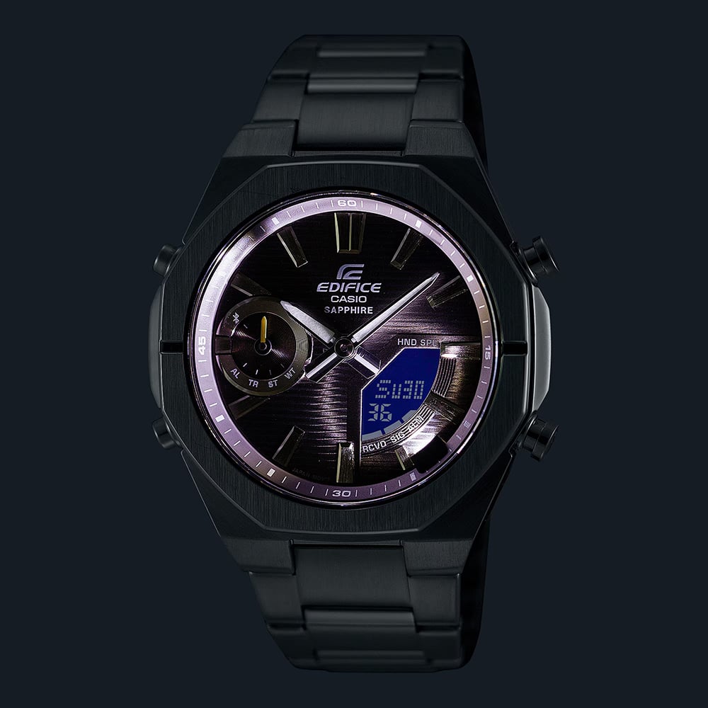 Casio Mens Edifice Grey Dial Dual Display Smartwatch ECB-S10D-8AEF