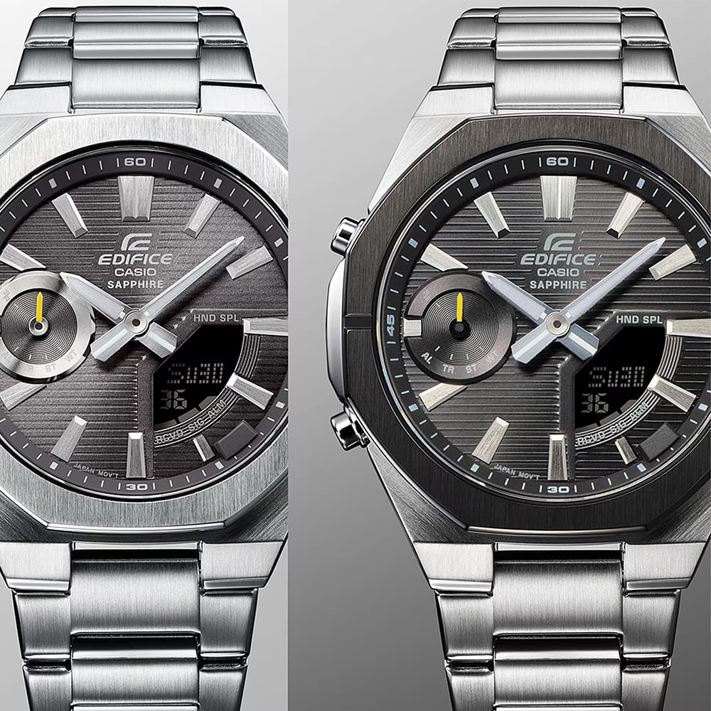 Casio Mens Edifice Grey Dial Dual Display Smartwatch ECB-S10D-8AEF