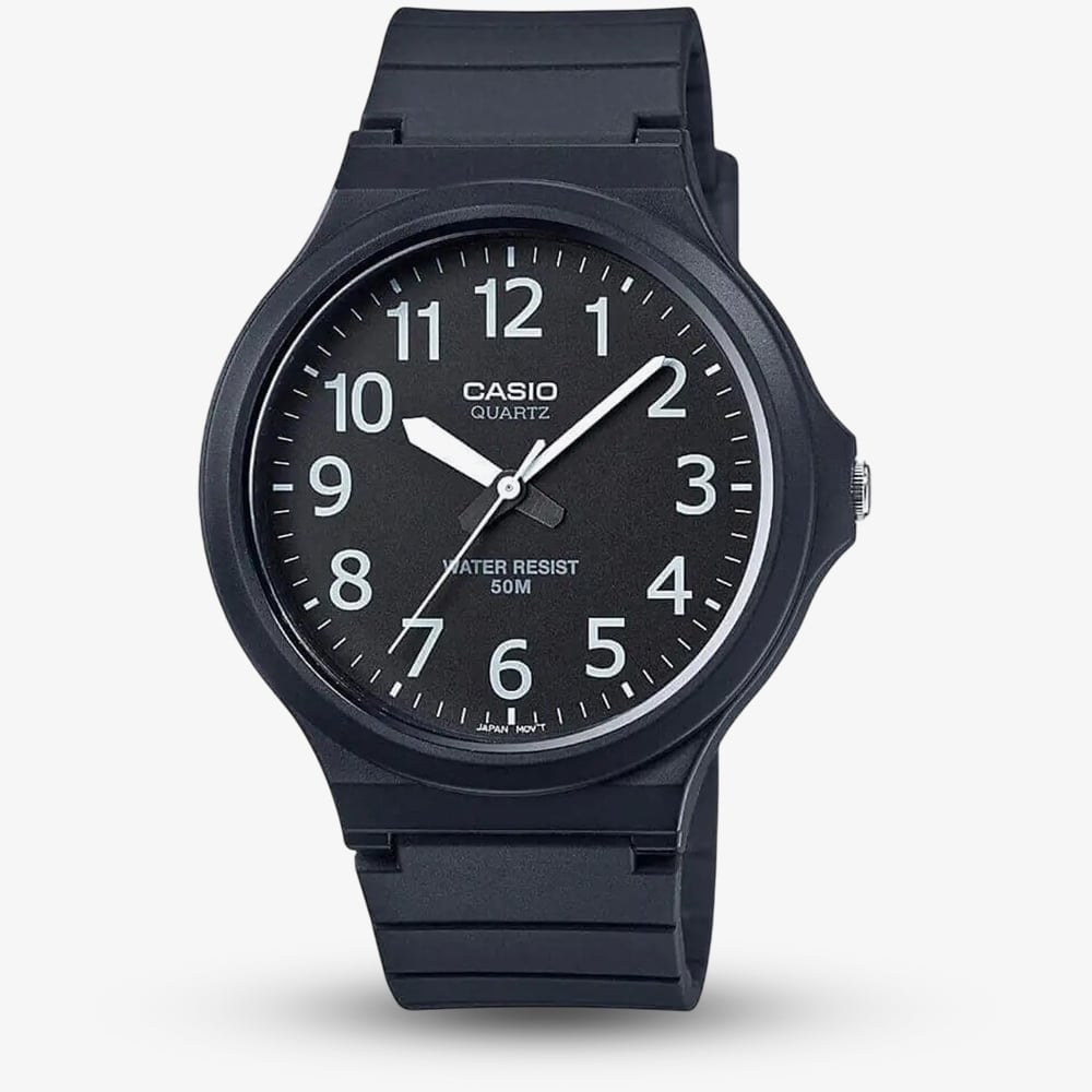 House of Watches - Casio Black Resin Classic Round Watch MW-240-1BVEF