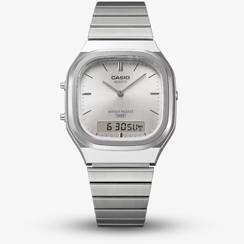 Casio Unisex Vintage Silver Digital Watch AQ-240E-7AEF