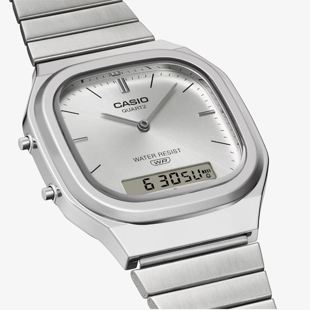 Casio Unisex Vintage Silver Digital Watch AQ-240E-7AEF