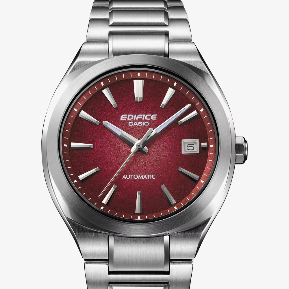 Casio Mens Edifice Automatic Red Dial Bracelet Watch EFK-200D-4AER