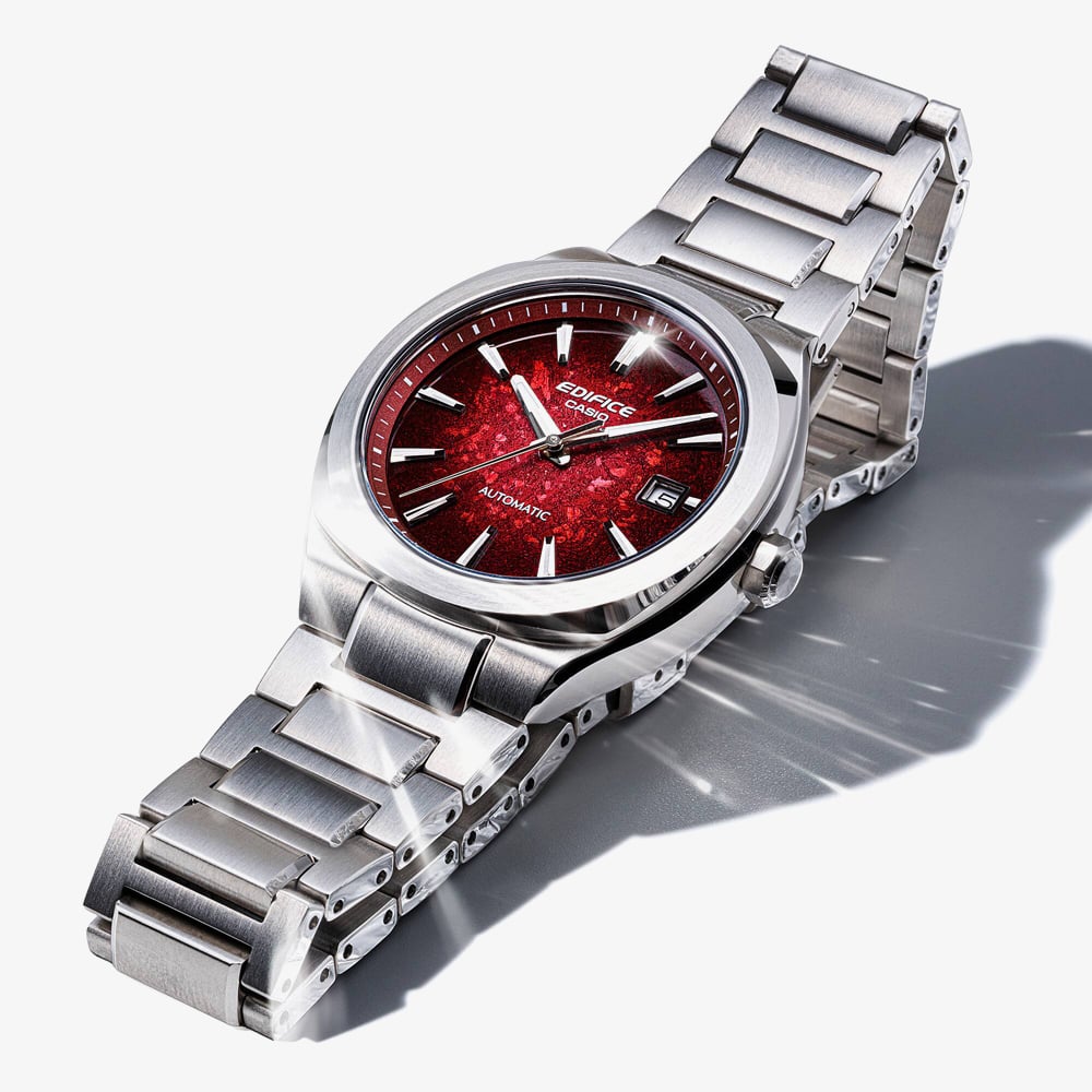 Casio Mens Edifice Automatic Red Dial Bracelet Watch EFK-200D-4AER