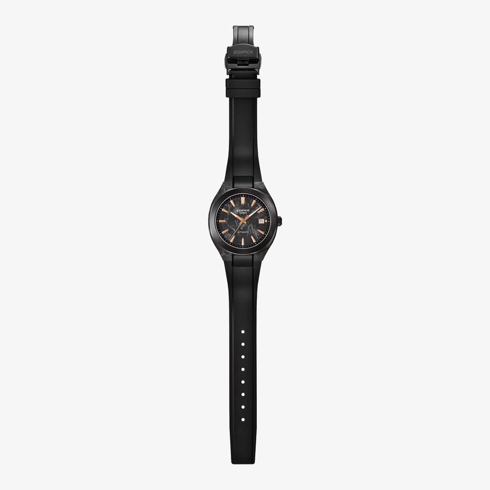Casio Mens Edifice Automatic Forged Carbon Black Resin Strap Watch EFK-200XPB-1AER