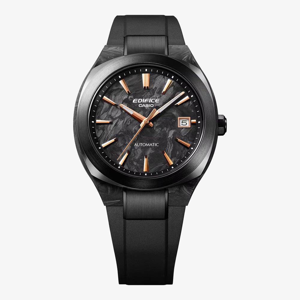 Casio Mens Edifice Automatic Forged Carbon Black Resin Strap Watch EFK-200XPB-1AER