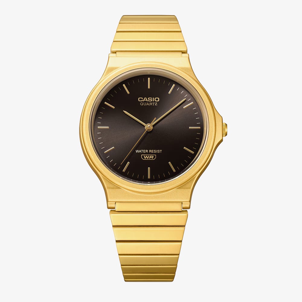 Casio Mens Gold Plated Black Dial Bracelet Watch MQ-24GA-1AEF