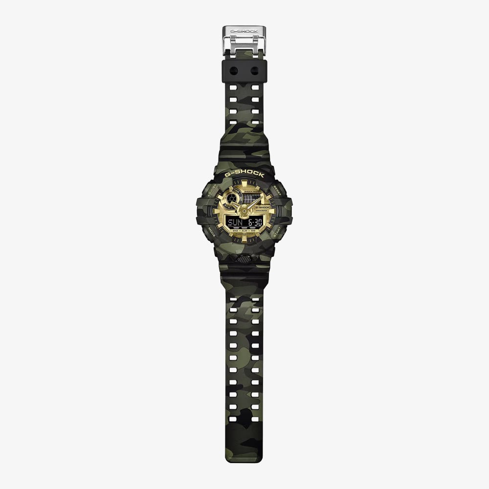 Casio Mens G-Shock Bold Camo Series Dual Display Strap Watch GA-700CMG-3AER