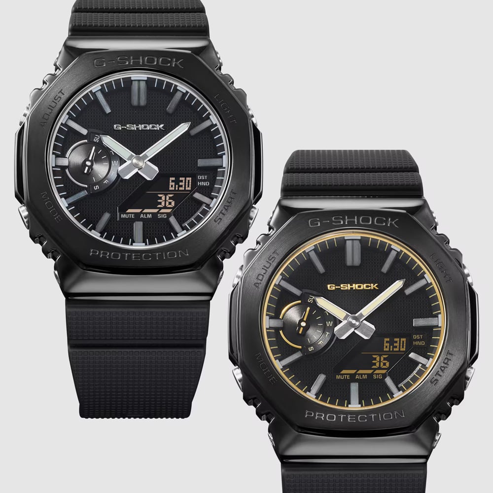 Casio Mens G-Steel Black Dual Display Strap Watch GM-2100LXB-1AER