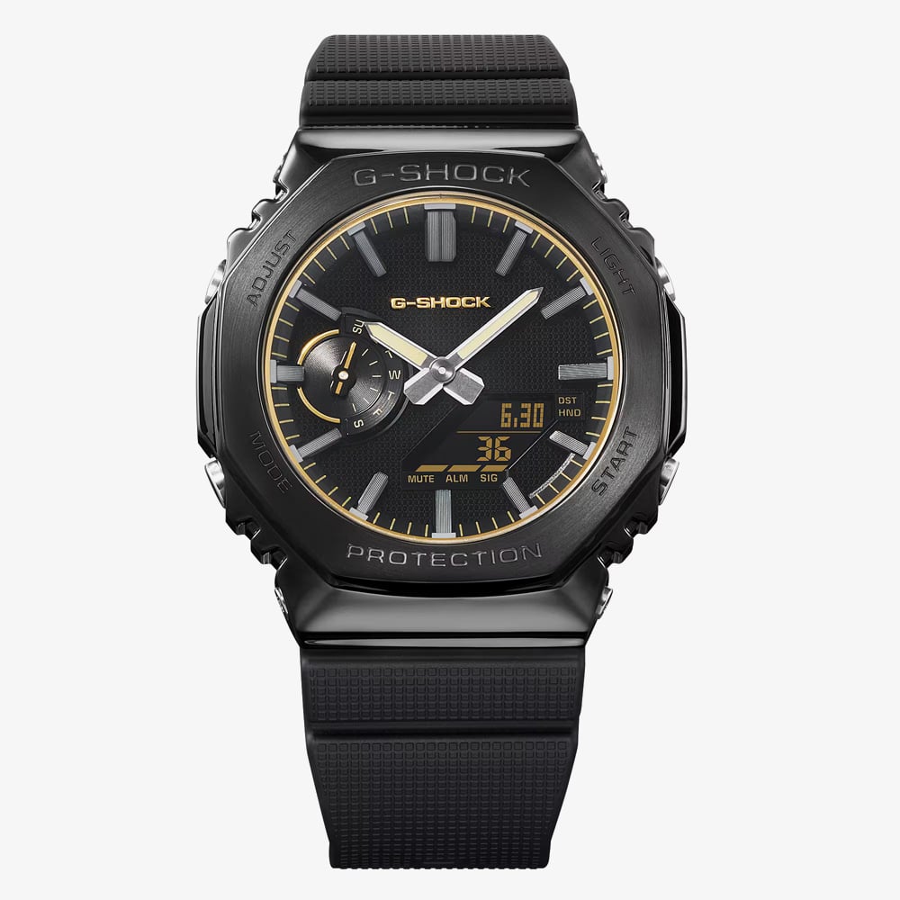 Casio Mens G-Steel Black Dual Display Strap Watch GM-2100LXB-1A9ER