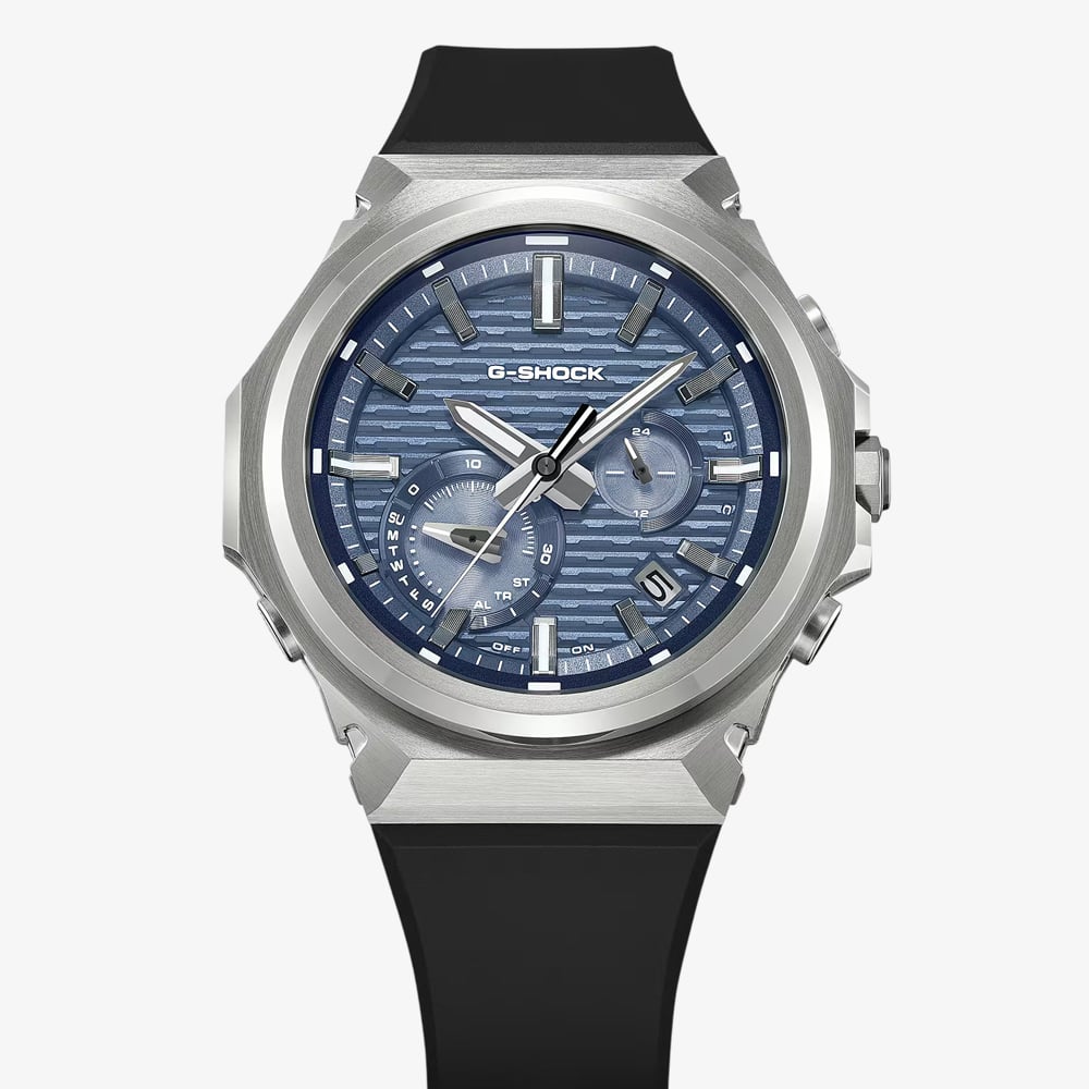 Casio Mens G-Shock Blue Chronograph Dial Plastic Strap Watch GST-B1000-2AEF