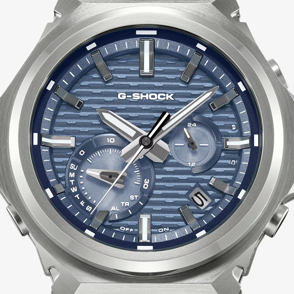 Casio Mens G-Shock Blue Chronograph Dial Plastic Strap Watch GST-B1000-2AEF