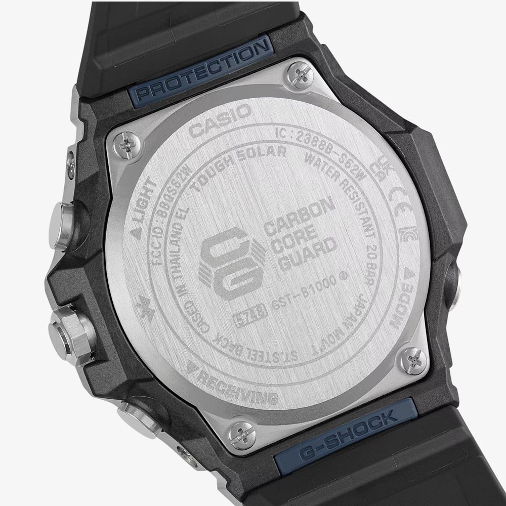 Casio Mens G-Shock Blue Chronograph Dial Plastic Strap Watch GST-B1000-2AEF