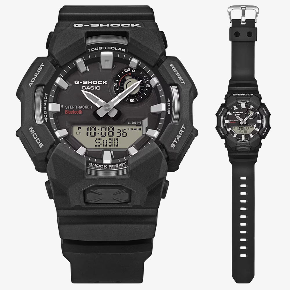 Casio Mens G-Shock Dual Display Black Plastic Strap Smart Watch GA-B010-1AER