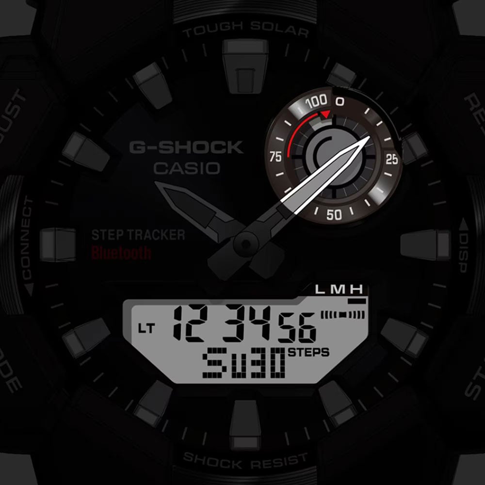 Casio Mens G-Shock Dual Display Black Plastic Strap Smart Watch GA-B010-1AER