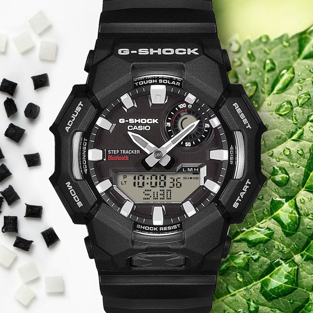 Casio Mens G-Shock Dual Display Black Plastic Strap Smart Watch GA-B010-1AER